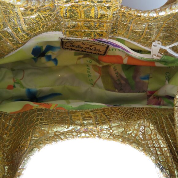 Women Handheld Brown Suede Leather Purse Fatto a Mano by Carlos Falchi Small Bag - Picture 15 of 16